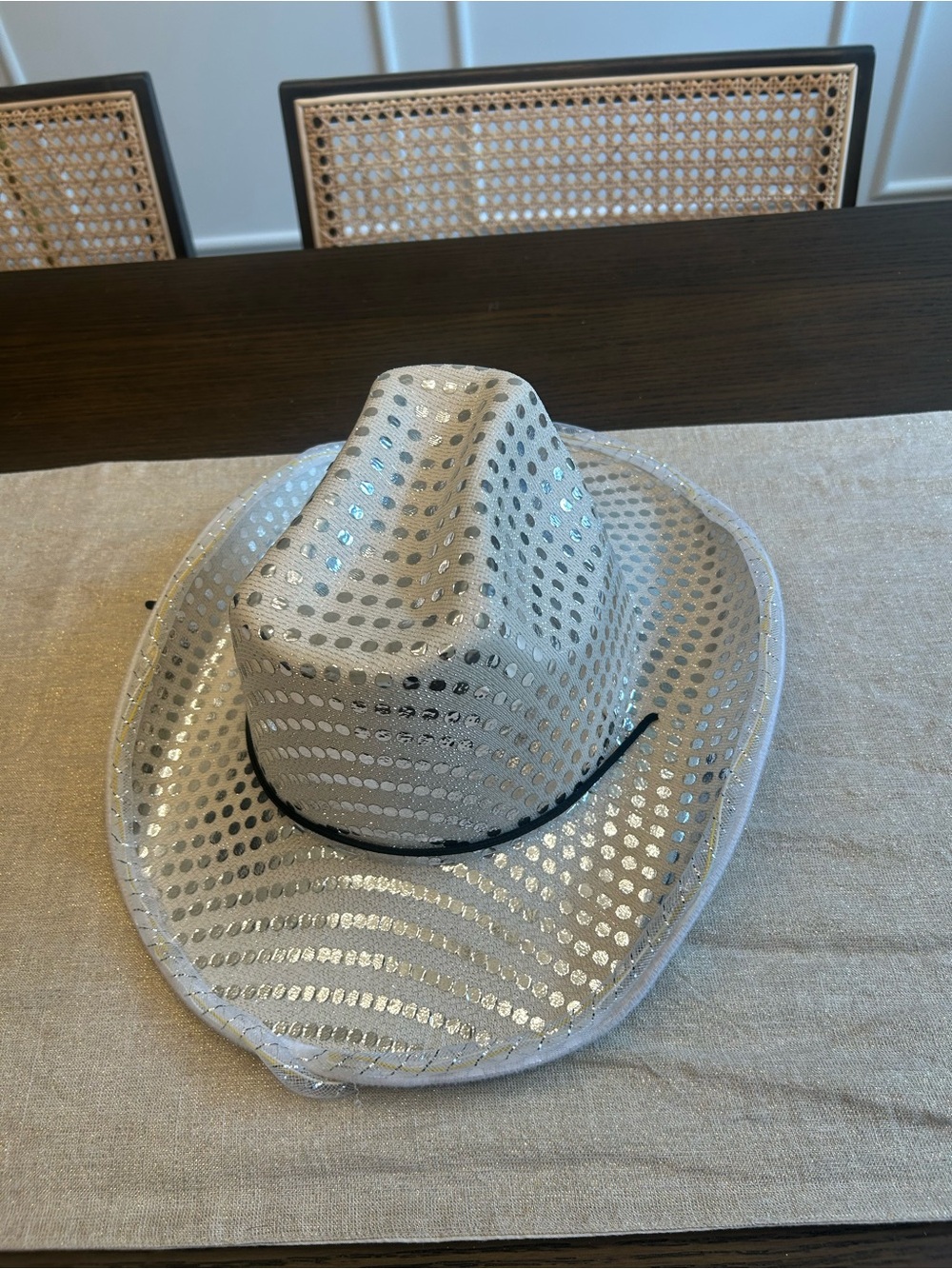 Light-Up Silver Sequin LED Cowboy Hat – Disco Cowgirl Bachelorette Last Rodeo